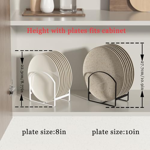 Plate Holder Organizer Large Dish Storage Rack Upright Cabinet Drying Racks Metal Stand Black B287