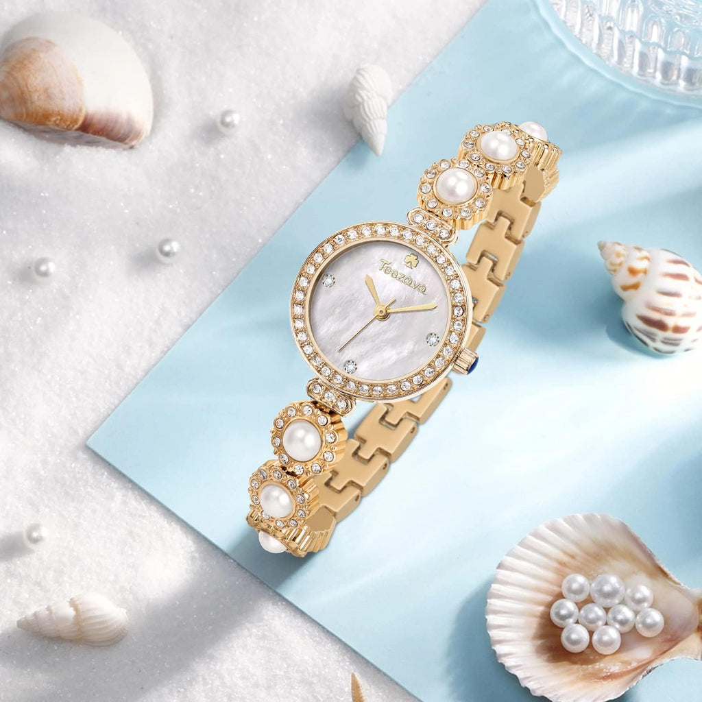 Women's Pearl Dial Quartz Watch with Stainless Steel Bracelet U39813