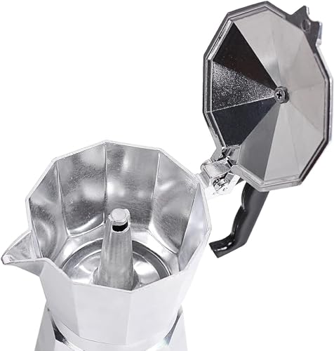 Moka Pot Stovetop Espresso Maker, 3 Cup, Silver Y781389