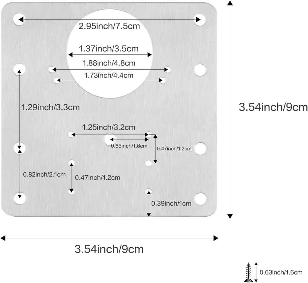 Hinge Repair Plate Kit, Stainless Steel with Mounting Screws S816