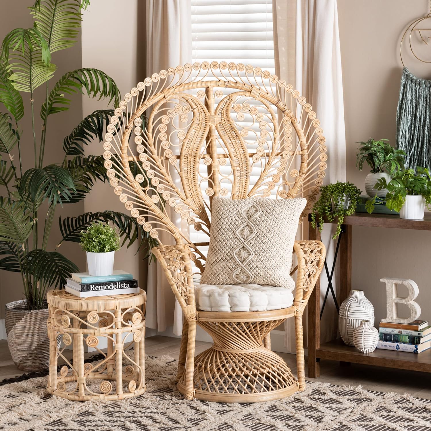 Rattan Peacock Chair, Oversized G5856