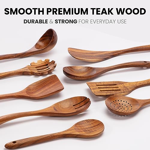 6-Piece Wooden Spoons for Cooking with Smooth Finish and Comfort Grip Y634943