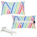 Chaise Head Rest Pillows Set of 2, Waterproof Outdoor Lounge Pillow Lumbar Pillows with Insert Adjustable Elastic Strap Decorative Pillows for Patio Beach Chair,Yellow Blue Flower