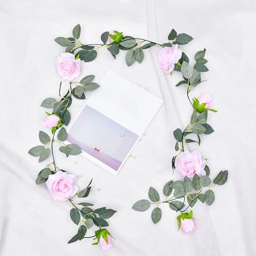 Artificial Eucalyptus Rose Garland for Home Wedding Garden Decor D3496