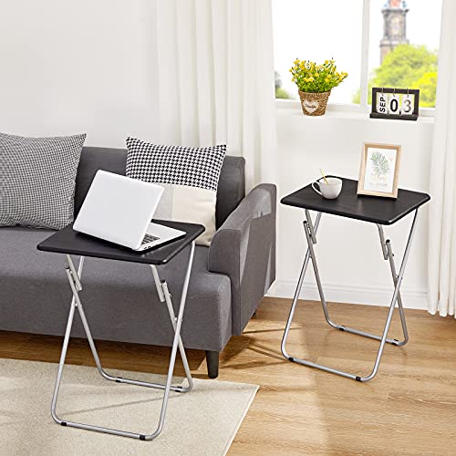 Folding TV Trays Set of 2 for Eating at Couch Sofa, Black S4238