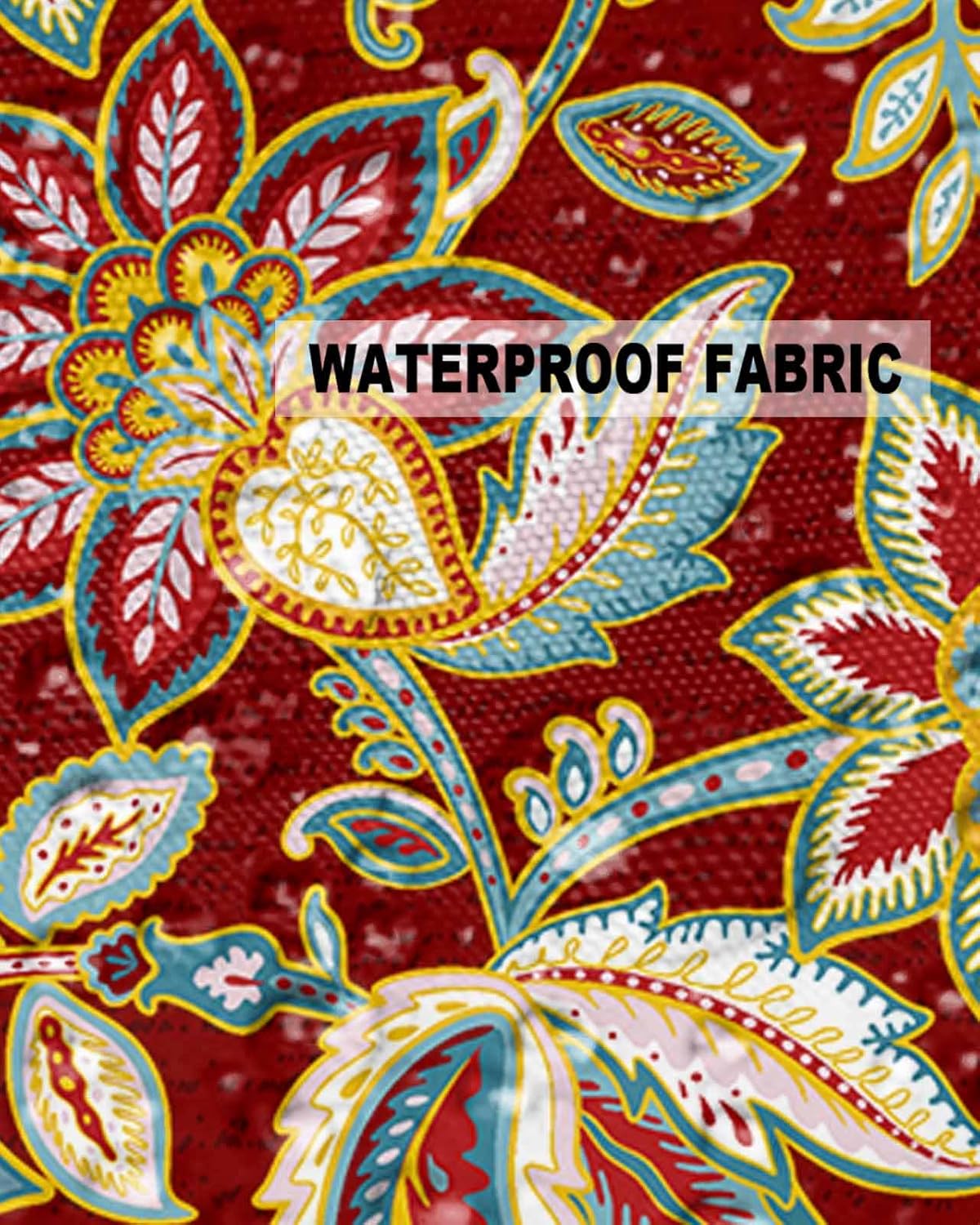 Outdoor Waterproof Throw Pillow Covers 24x24in, Paisley Pattern, Set of 2 R72542