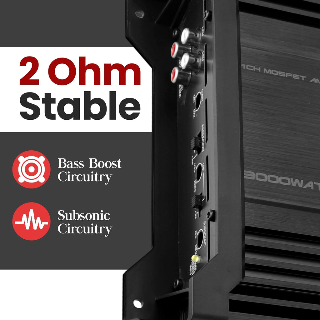 Car Amplifier Monoblock, 1 Channel, 3000 Watt, 2 Ohm D664130