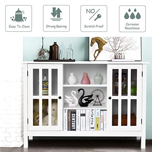 TV Stand Console Storage Cabinet with Wood Finish O8378