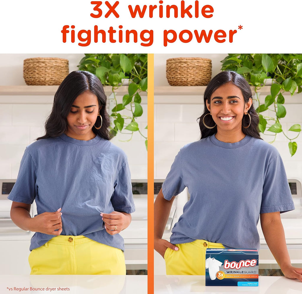 Dryer Sheets, Fabric Softener and Wrinkle Releaser, Outdoor Fresh Scent, 160 Count A454
