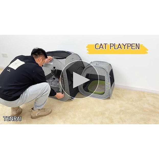 Portable Cat Playpen, Foldable Pet Tent for Indoor and Outdoor Use P353