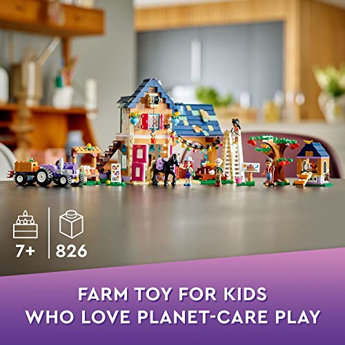 Organic Farm House Building Set with Toy Horse, Tractor and Animal Figures T61861