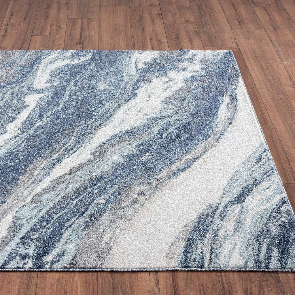 Art Deco Area Rug 8x10 Blue E207701