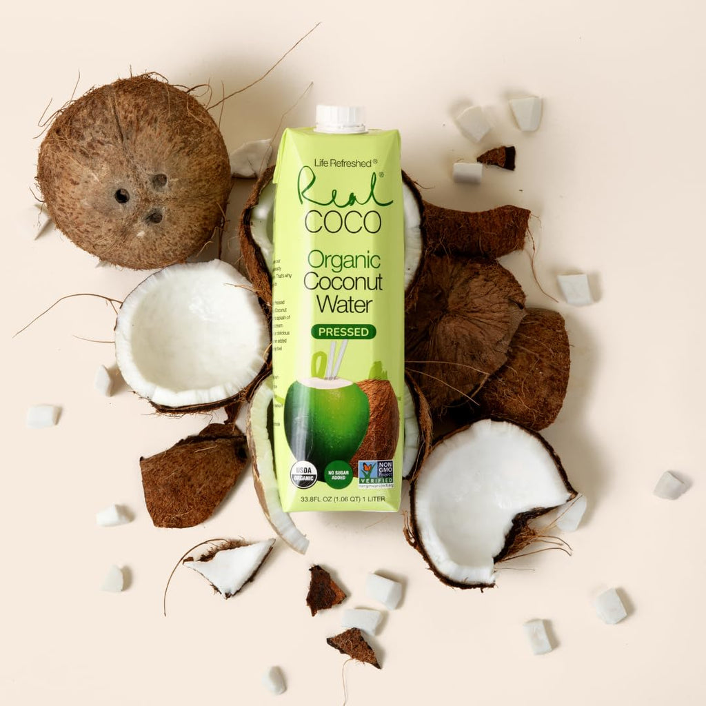 Organic Pressed Coconut Water 6-Pack 1L, No Sugar Added H244662