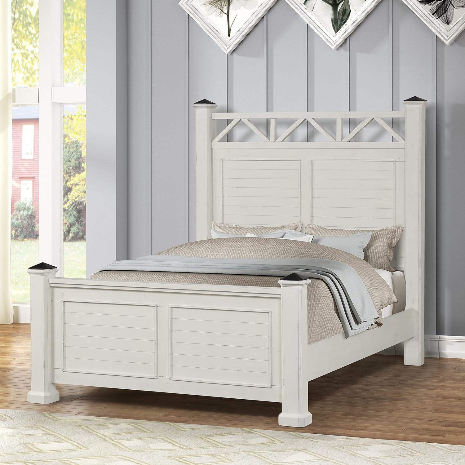 Wood Panel Bed with Dresser, Mirror, and Nightstand, Queen N772607