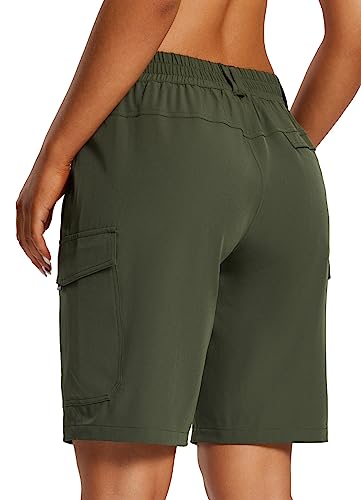 BALEAF Women's Hiking Long Shorts 10" Cargo Short Knee Length Quick Dry with Pockets UPF 50+ Water Resistant