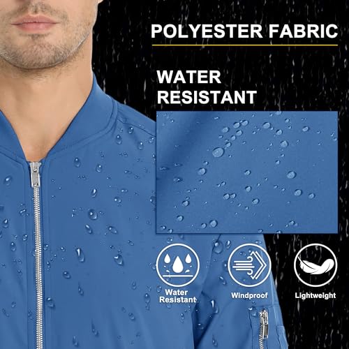 Men's Lightweight Bomber Jacket Windbreaker with 5 Pockets C23690