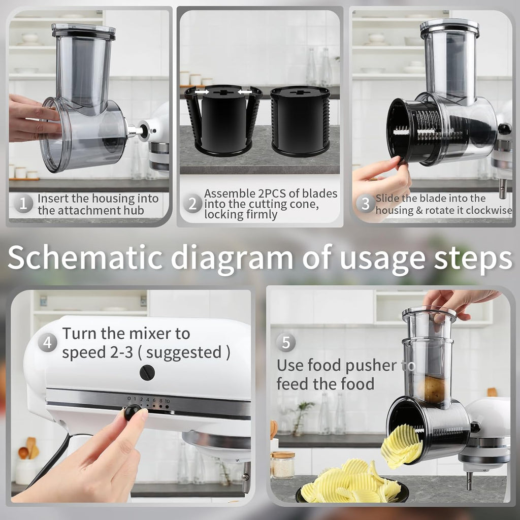 Cheese Grater and Vegetable Shredder Attachments for Stand Mixers T71061