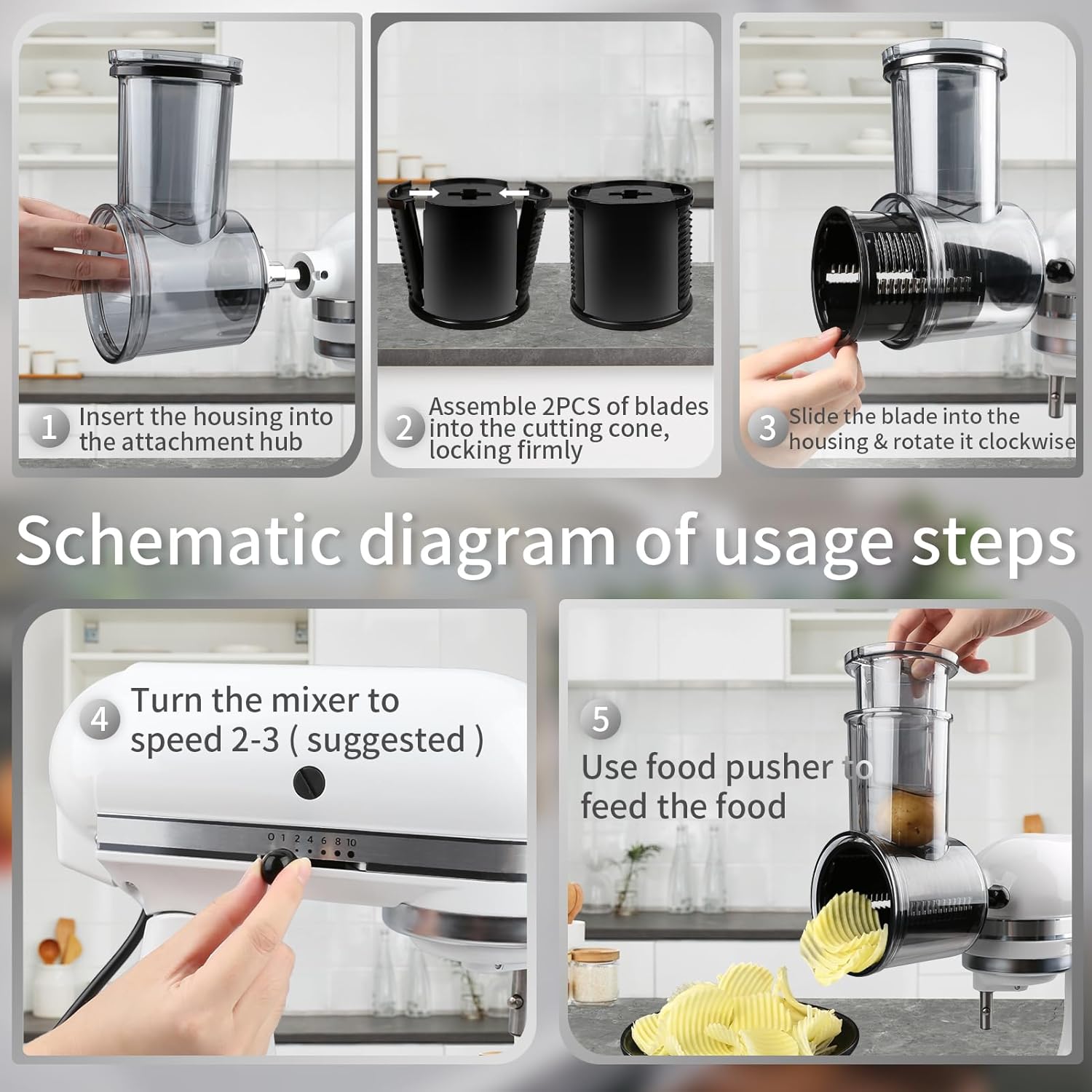 Cheese Grater and Vegetable Shredder Attachments for Stand Mixers T71061