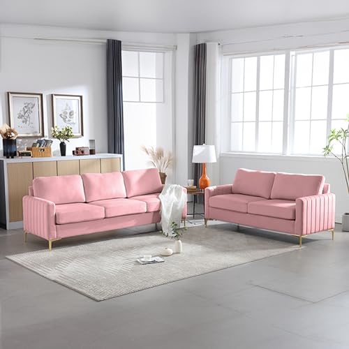 Tufted Velvet Living Room Couch Set, 3 Piece V6003