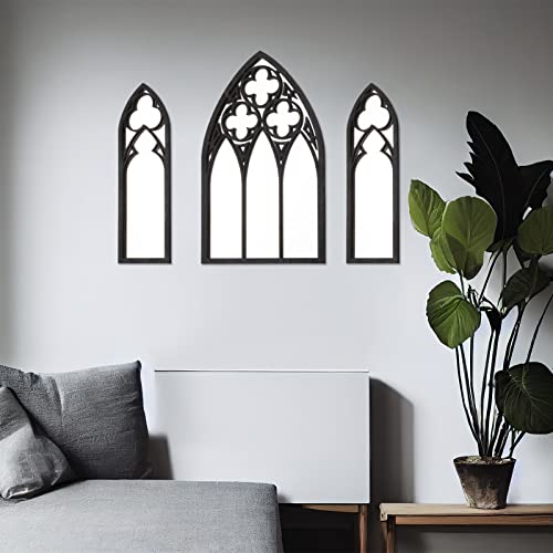 Gothic Wall Mirrors Set of 3, Cathedral Arch Frame Decor G911