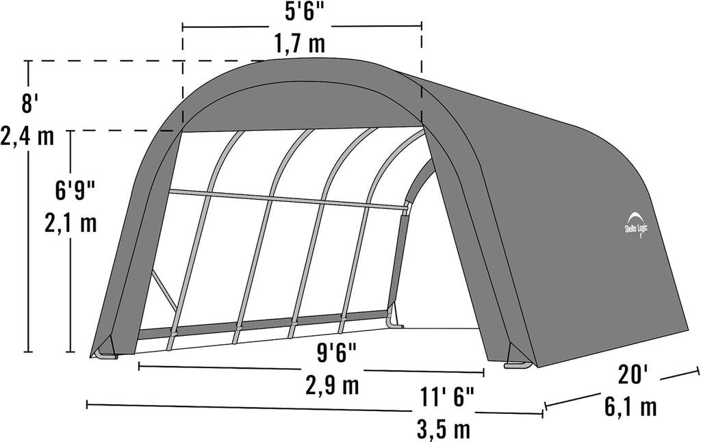12x20x8 ft Round Style Shelter A251422