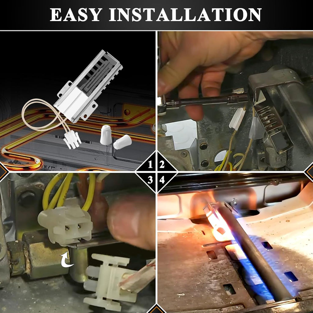 Gas Range Oven Flat Igniter with Connector Plug T301