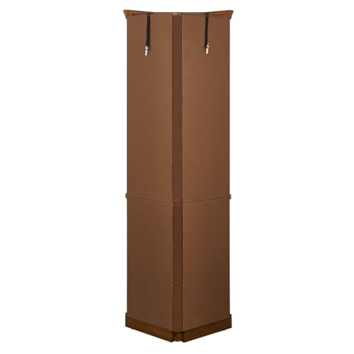 Corner Display Cabinet with 5 Shelves and Lighting, Tempered Glass Doors C105466