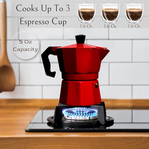 Aluminum Moka Stove Coffee Maker with Coffee Mug, 3 Espresso Cup R81939