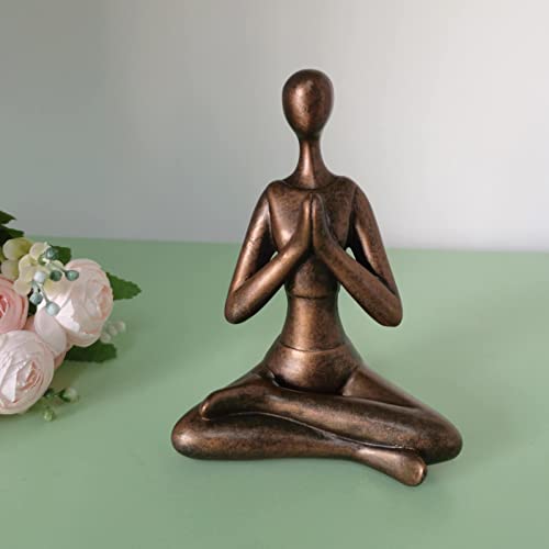 Yoga Sitting Posture Resin Statue Home Decor J540677