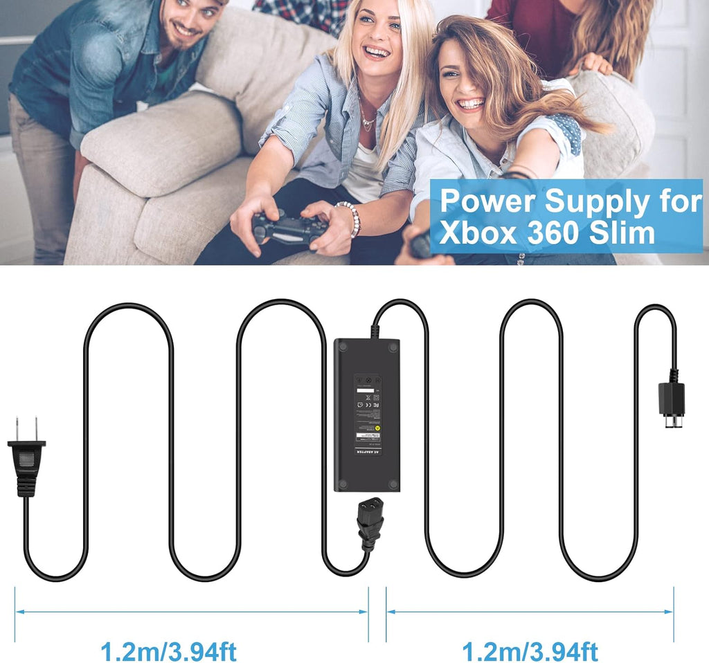 Xbox 360 Slim Power Supply AC Adapter Cord F462091