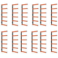 ECOTRIC 6 Pair of 6 Levels Shelf Lumber Rack Lumber Storage Rack Lumber Organizer Wood Organizer Steel Wall Mounted Max 600 Lb