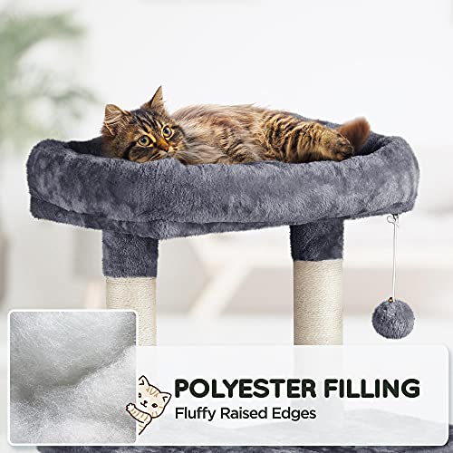 Cat Tree Cat Tower, 63in Multi-Level for Indoor Cats, Sisal Scratching Posts & Condo, Black W78958