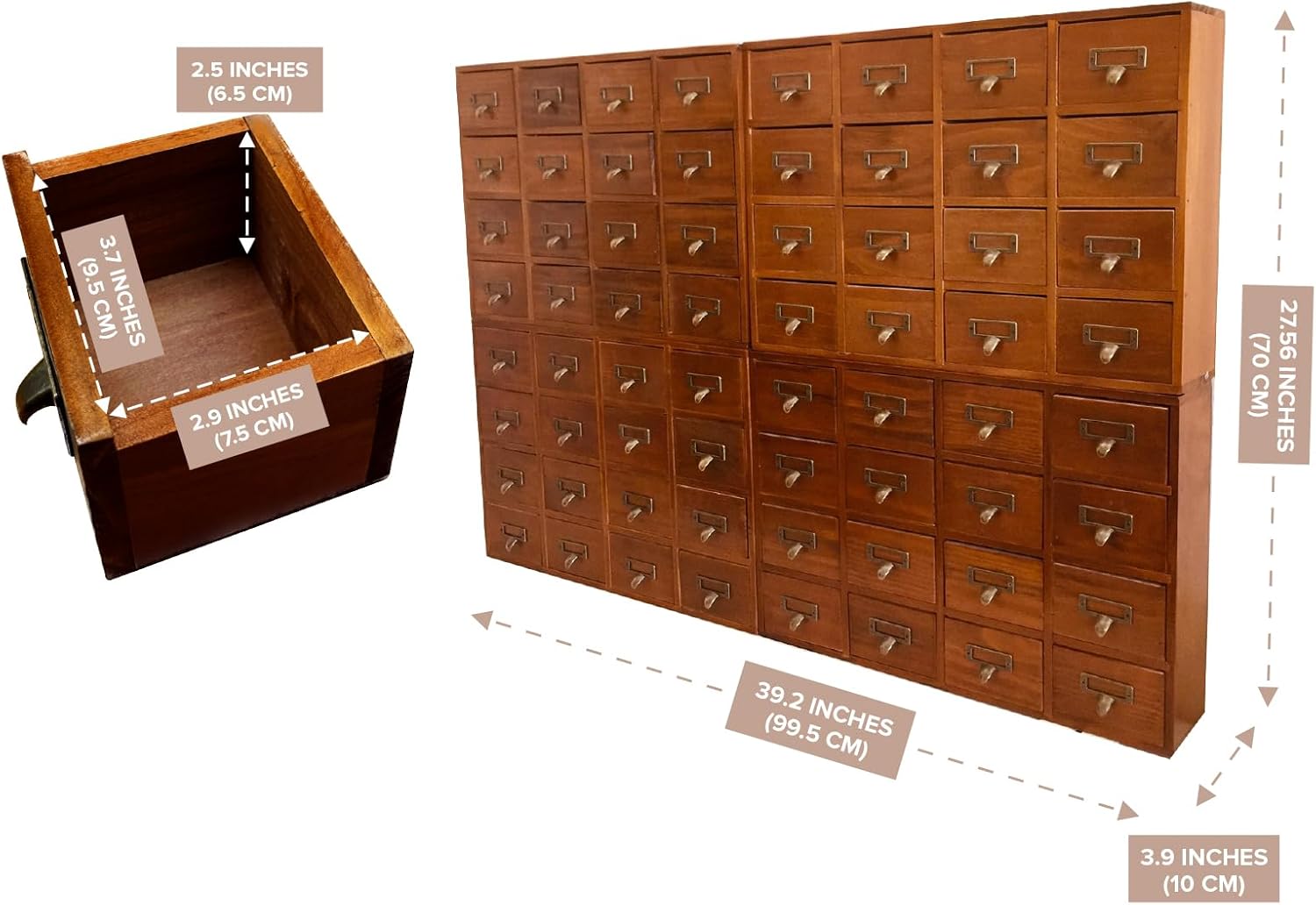 64-Drawer Wooden Storage Cabinet with Label Holders B174839