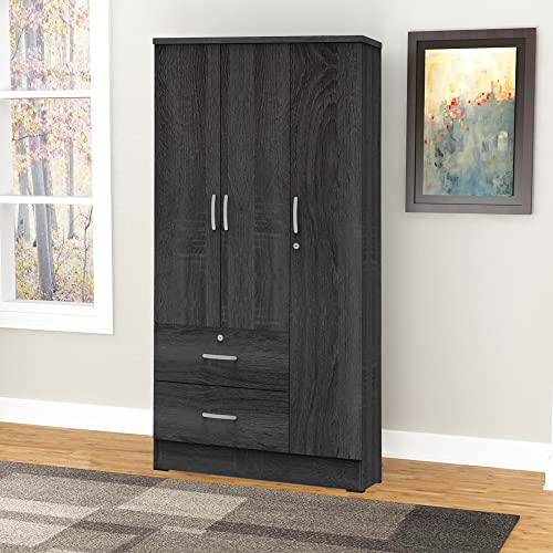 Symphony Wardrobe Armoire Closet with Two Drawers in Maple Q960