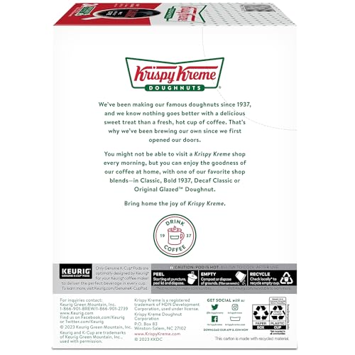 Glazed Doughnut Flavored Medium Roast Coffee K-Cup Pods, 72 Count F481