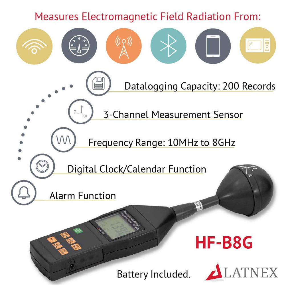 High Frequency EMF Meter 10MHz-8GHz for Electromagnetic Radiation Detection H9435
