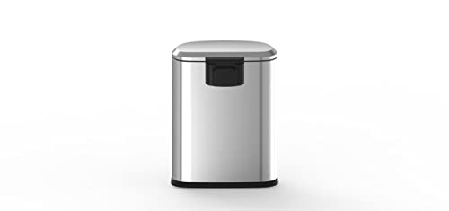 Step-on Trashcan, 13.2 Gal, Stainless Steel R6263