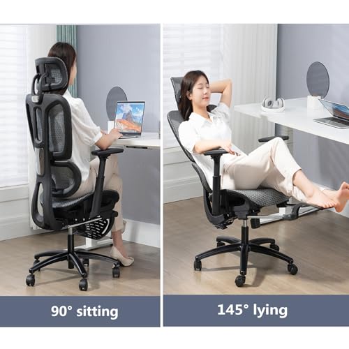 Ergonomic Mesh Office Chair with Lumbar Support and Adjustable Headrest A71752