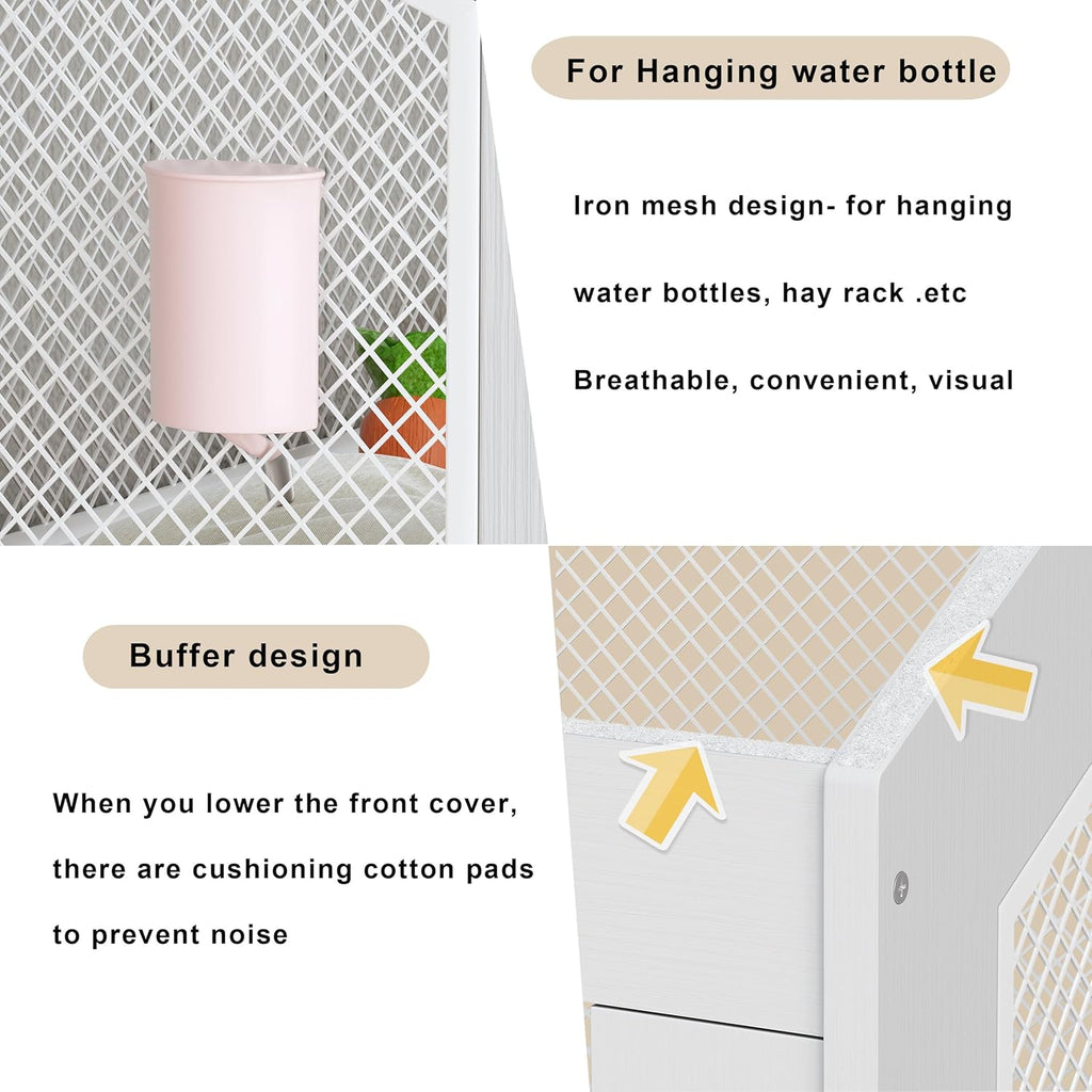 Hamster Cage with Storage Cabinet, Ventilated Habitat for Small Animals S428080