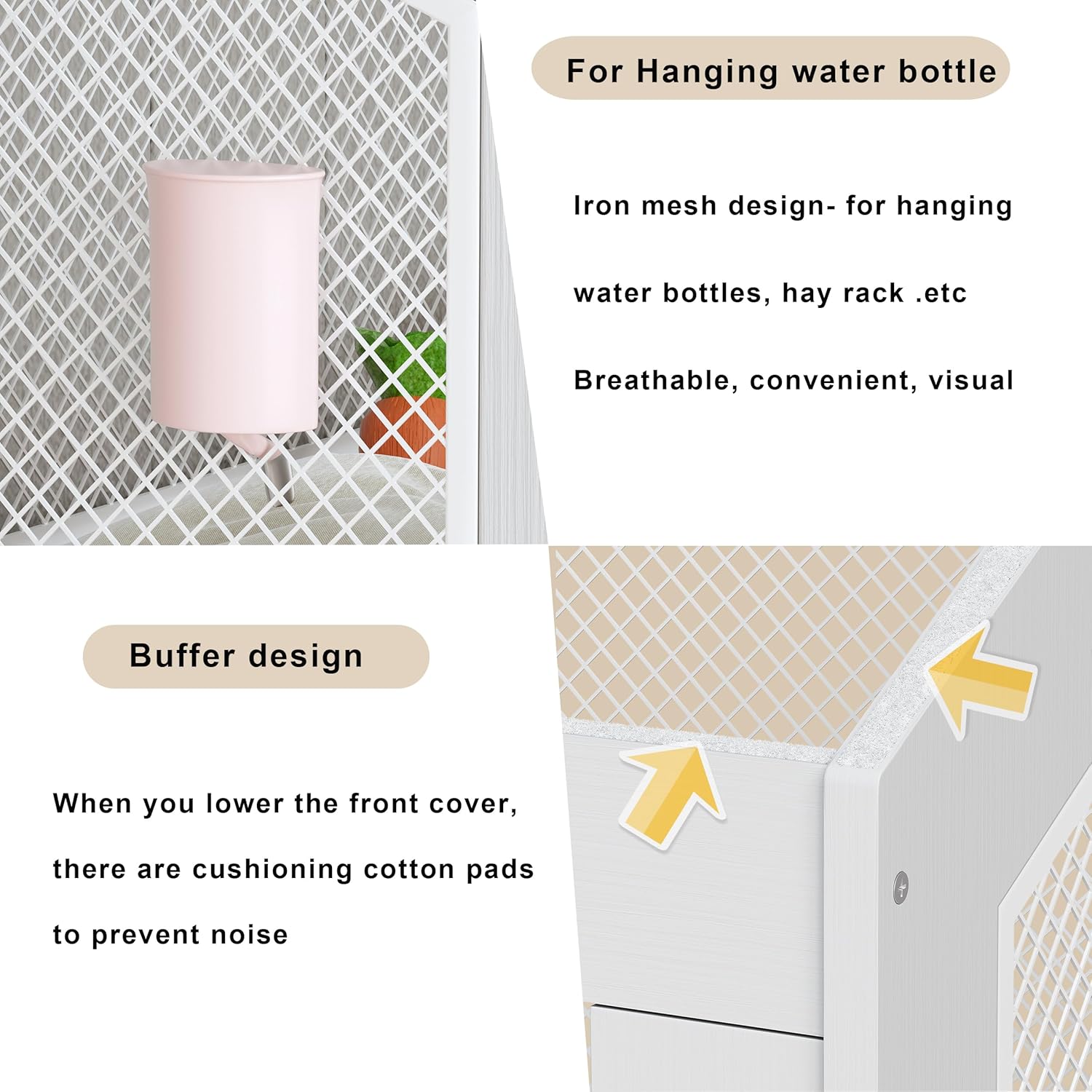 Hamster Cage with Storage Cabinet, Ventilated Habitat for Small Animals S428080