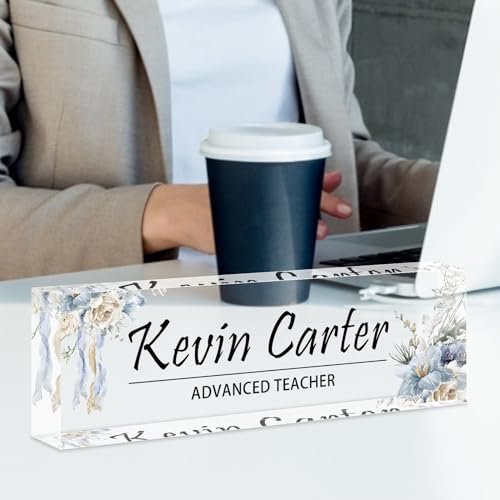 Acrylic Desk Name Plate, Custom Office Gift V4011