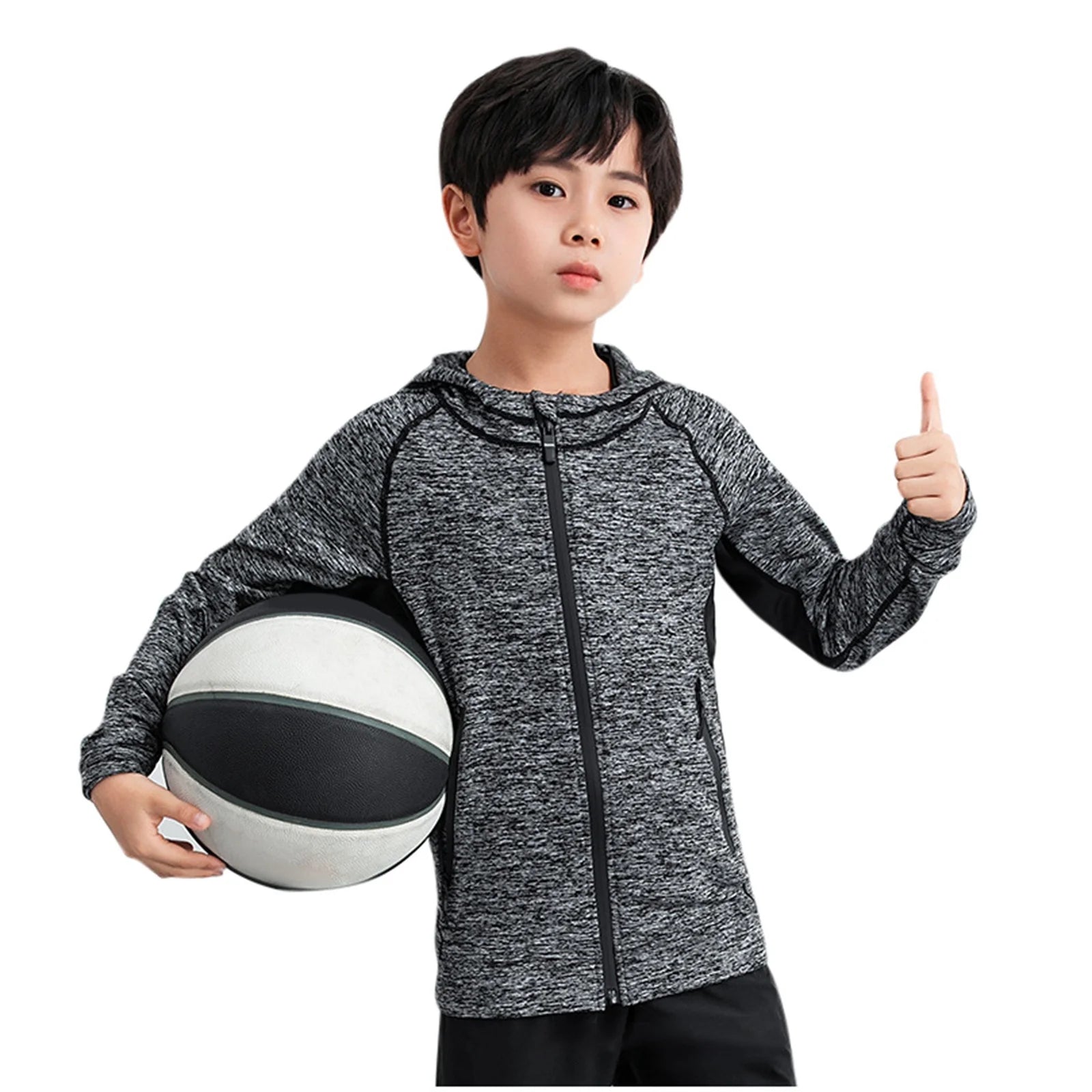 Boys Zip Up Sweatshirt Long Sleeve Athletic Pullover for Kids R7579