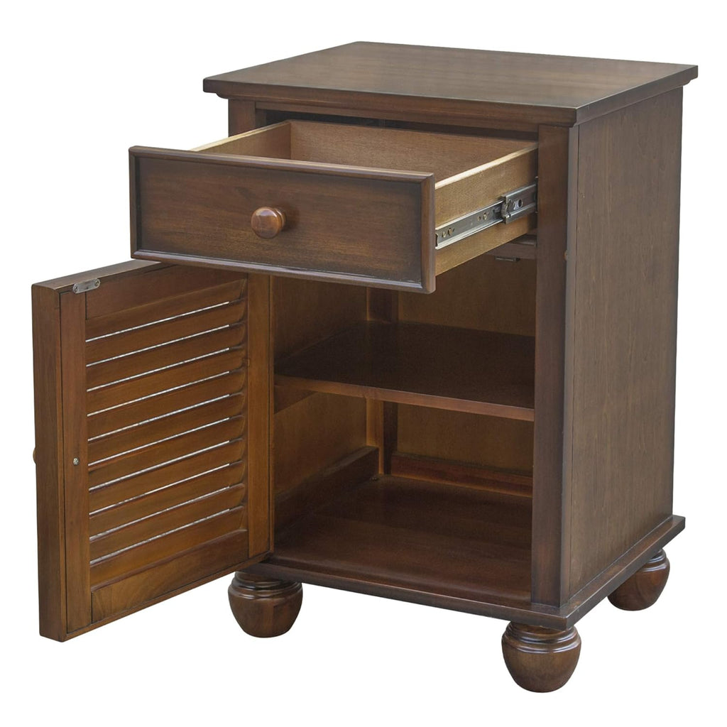 Wood Nightstand with Felt Lined Drawer and Shelf U783552