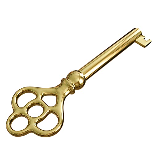 Hollow Barrel Brass Plated Replacement Skeleton Key for Antique Furniture J731