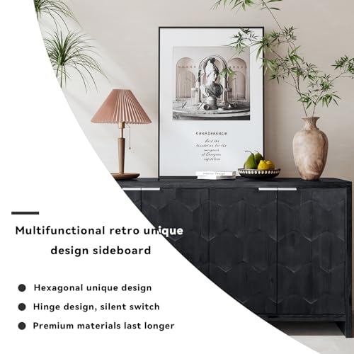 3-Door Sideboard Storage Cabinet with Wooden Texture A7503