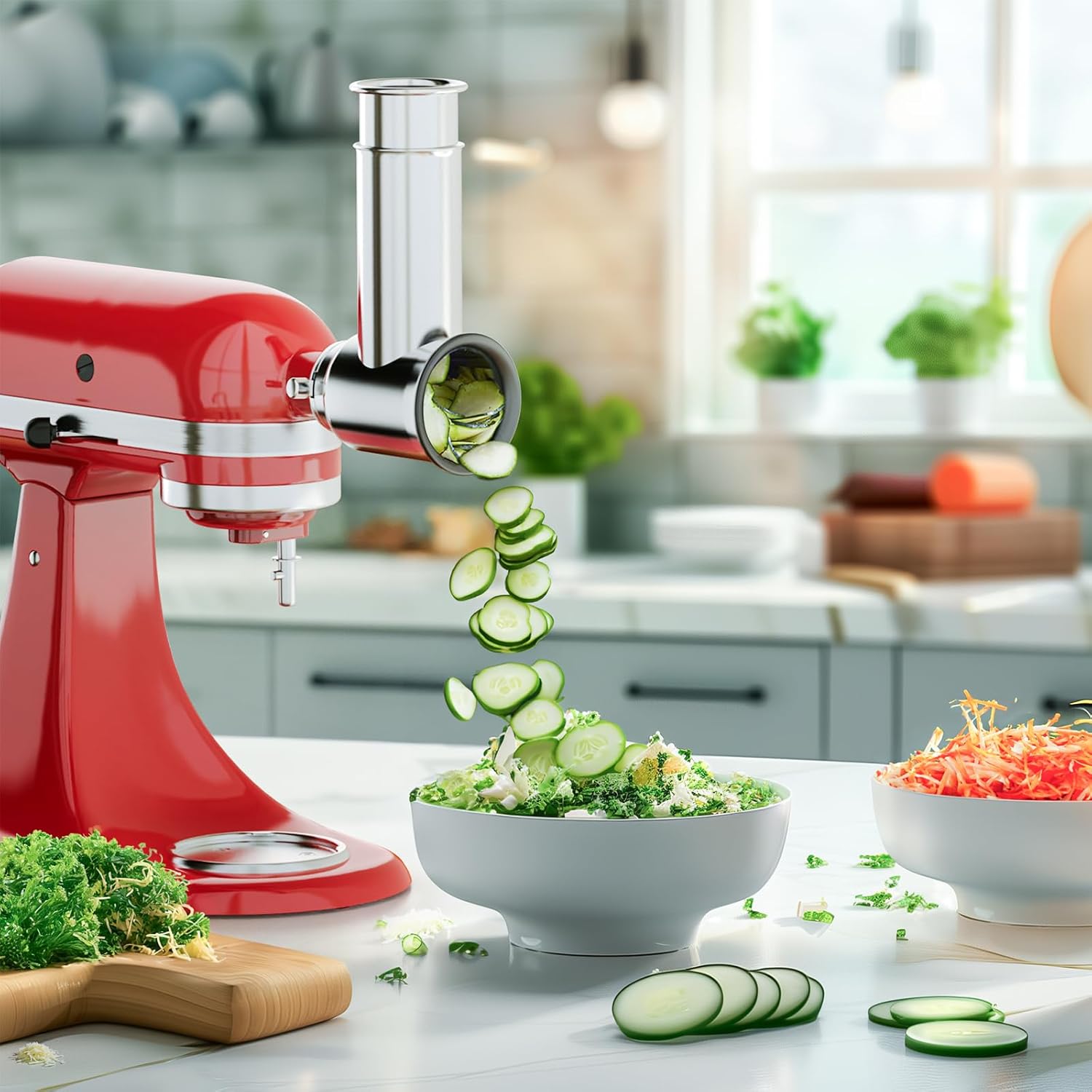 Stainless Steel Cheese Grater Attachment for Stand Mixer, Vegetable Slicer Shredder B304