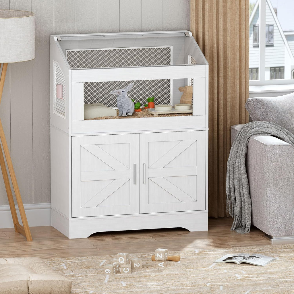 Hamster Cage with Storage Cabinet, Ventilated Habitat for Small Animals S428080