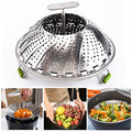 Vegetable Steamer Basket for Cooking Food Veggie Broccoli Meat Steamer Pot Cooker Expandable Steel Steamer (5.5"-9")