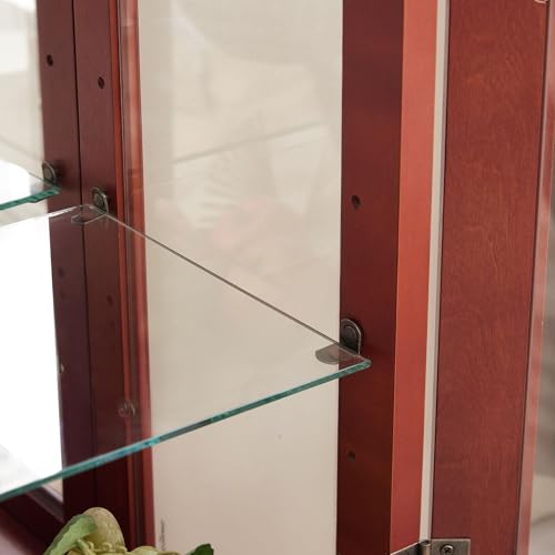 Corner Curio Cabinet with Glass Doors and Adjustable Shelves A379