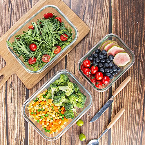 Glass Food Storage Containers with Lids, Airtight, Leak Proof, Microwave & Freezer Safe S132032